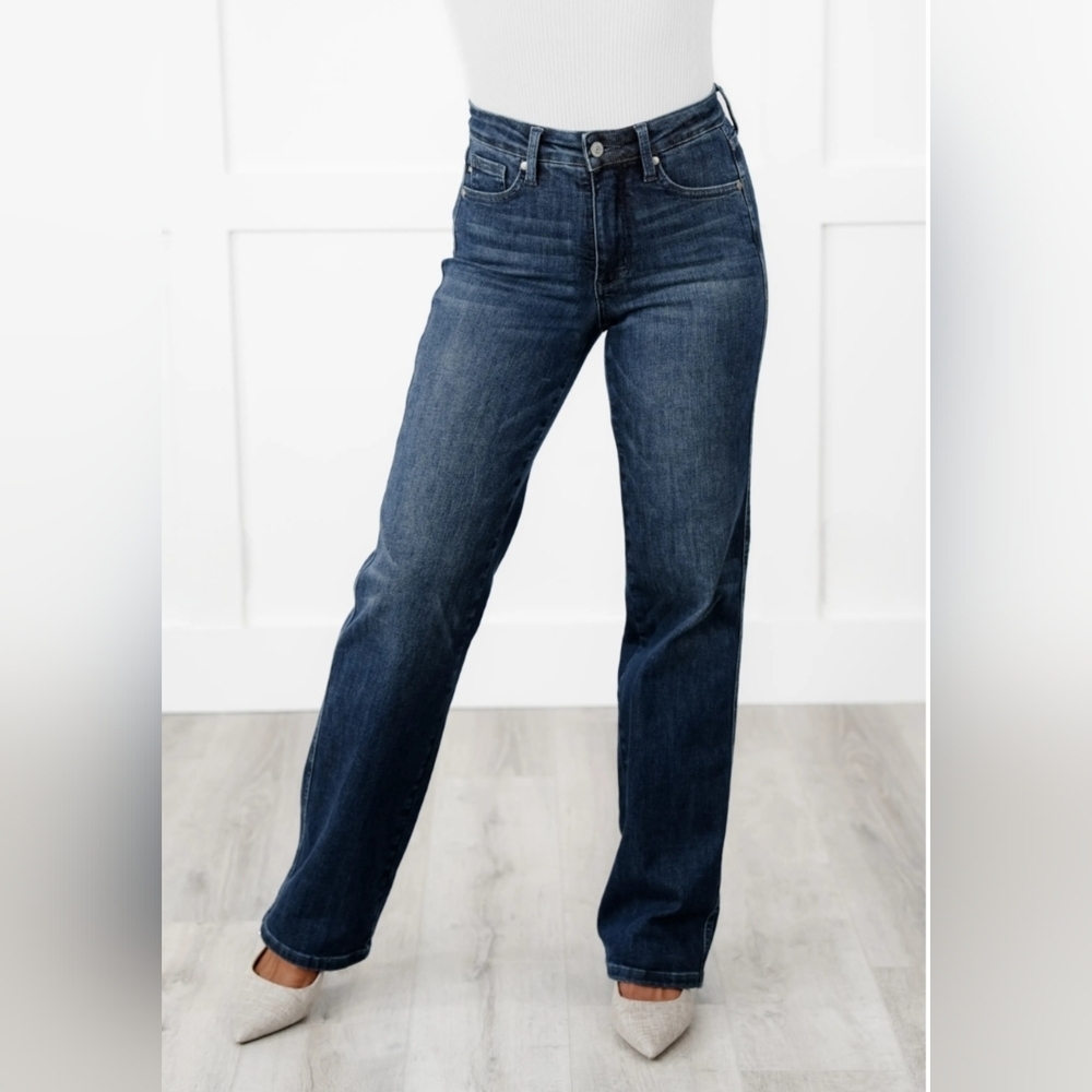 Judy Blue MR Tummy Control Classic Dark Wash Straight Fit Jeans Various NEW - Picture 3 of 16